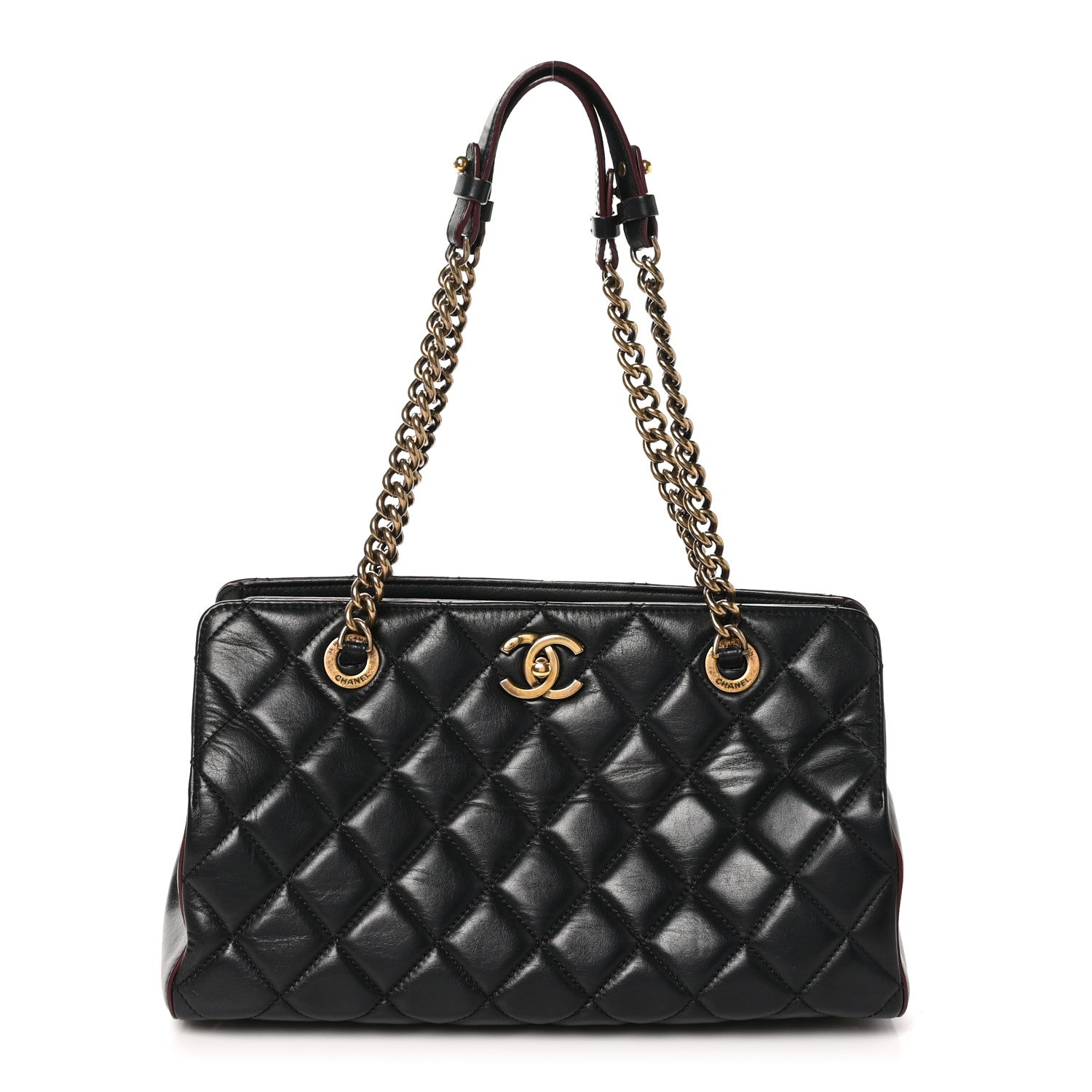 Chanel Calfskin Quilted Small Perfect Edge Tote Black 1 of 11