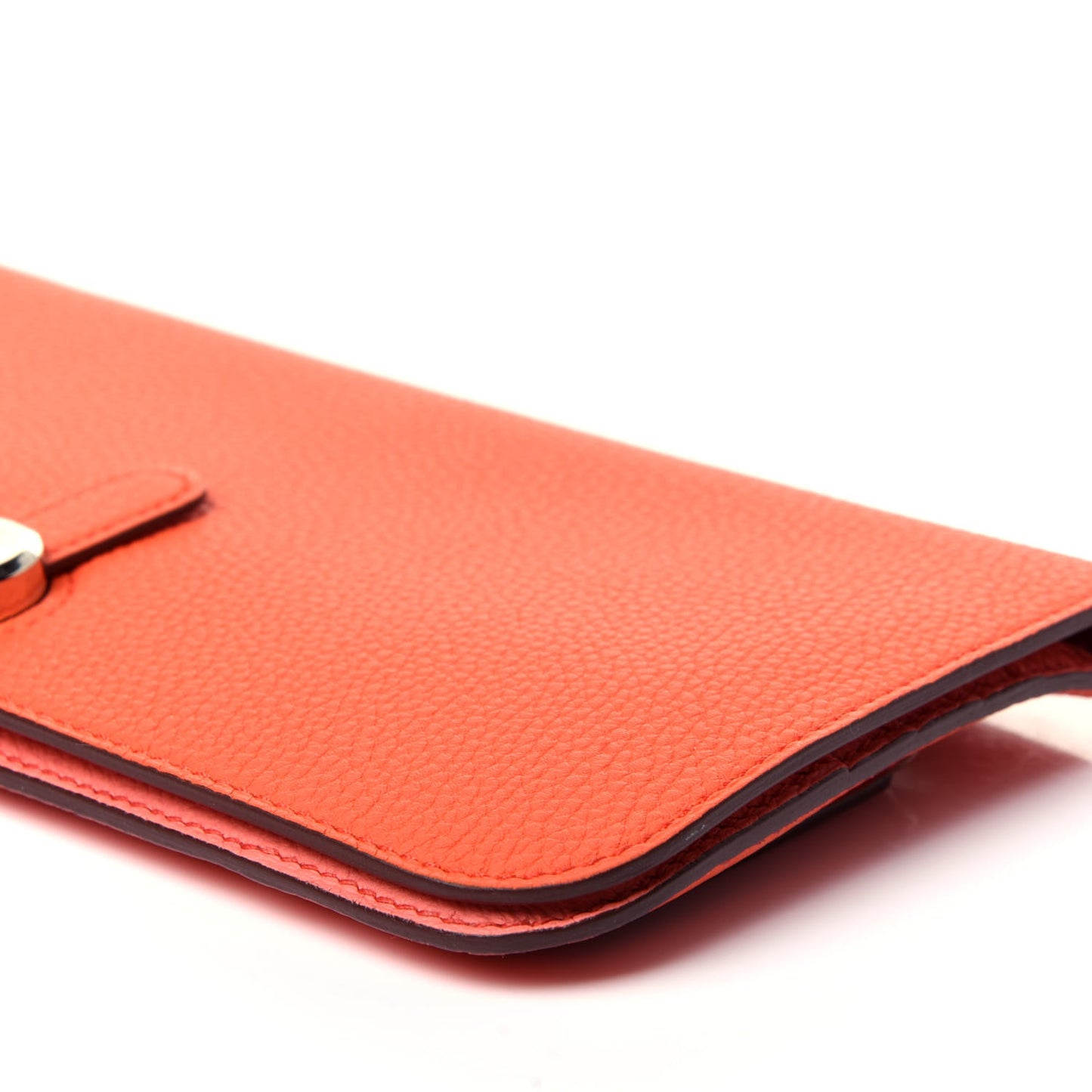 Togo Dogon Recto Verso Wallet Orange Poppy Rose Candy
