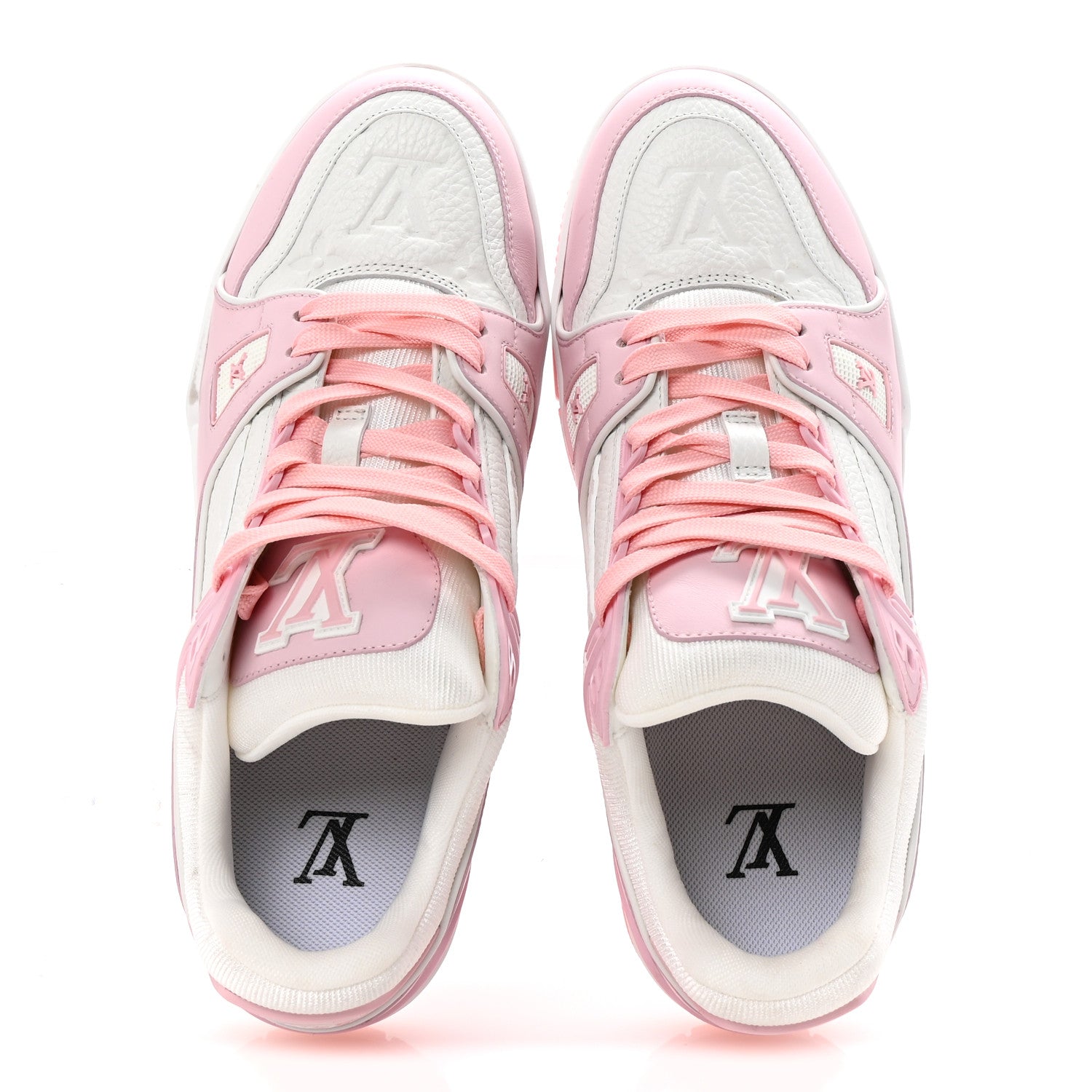Louis Vuitton Calfskin Monogram Womens LV Trainer Sneakers 39.5 Light Pink 2 of 9