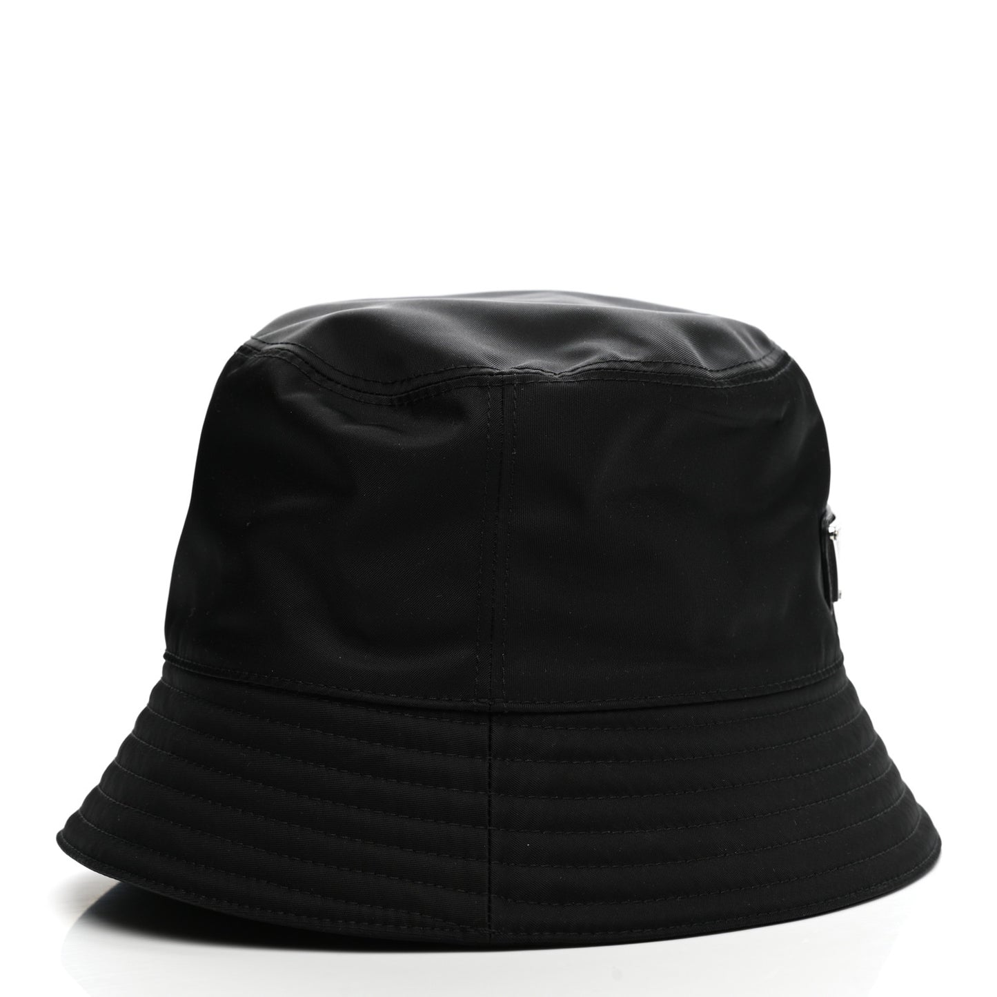 Re-Nylon Metal Triangle Logo Womens Bucket Hat M Black