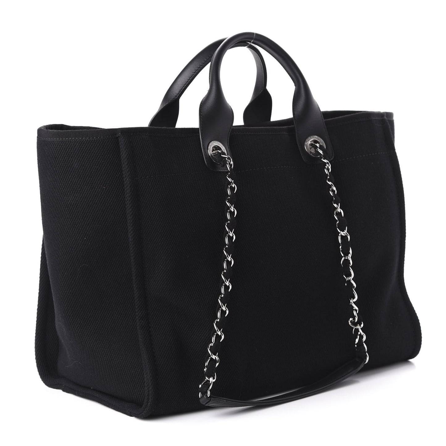 Canvas Pearl Medium Deauville Tote Black