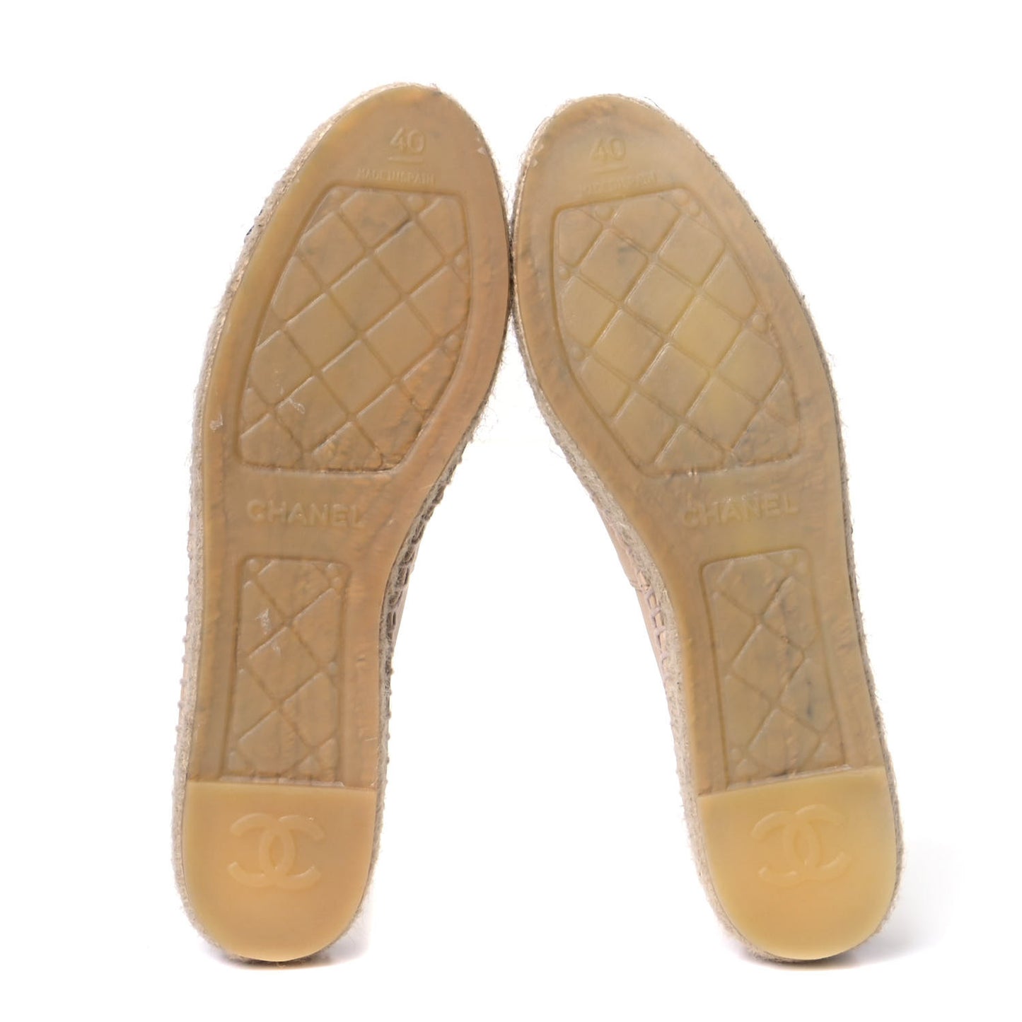 Lambskin CC Espadrilles 41 Beige Black
