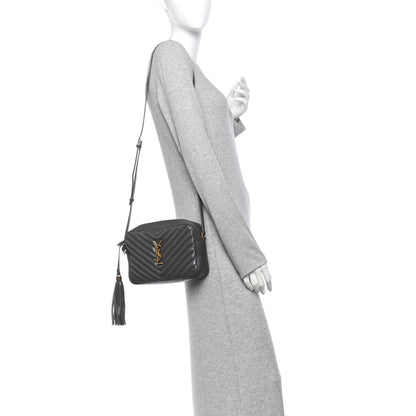 Saint Laurent Calfskin Matelasse Monogram Lou Camera Bag Storm 3 of 10