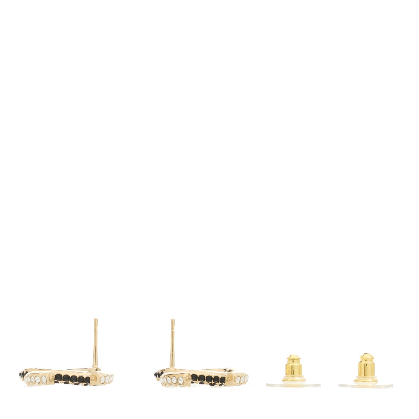 Crystal CC Earrings Gold Black