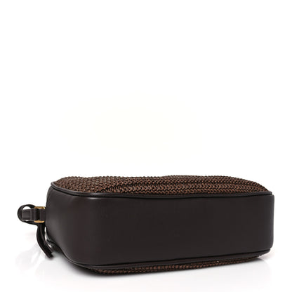 Saint Laurent Raffia Canvas Monogram Lou Camera Bag Dark Chocolate 4 of 9