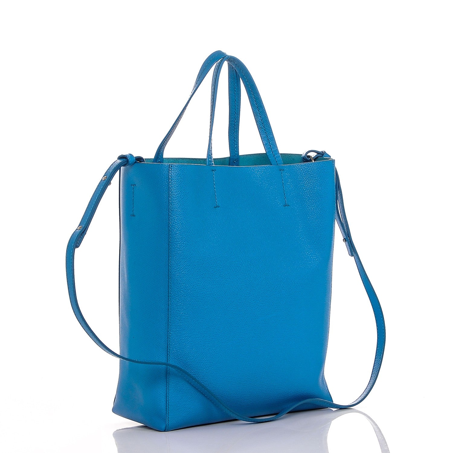 Celine Grained Calfskin Small Vertical Cabas Turquoise 3 of 8