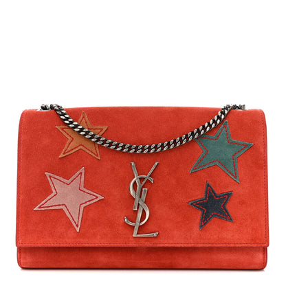 Saint Laurent Suede Star Medium Classic Monogram Kate Satchel Berry Red 1 of 15