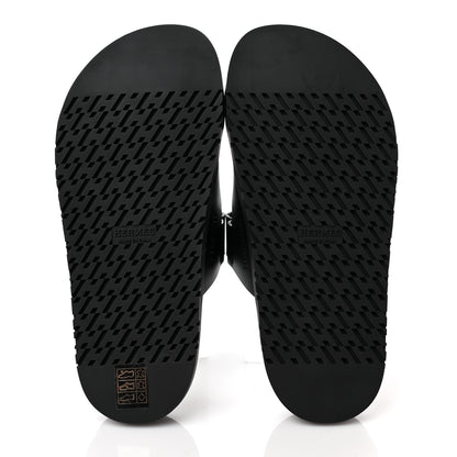 Hermes Calfskin Womens Chypre Sandals 36.5 Black 5 of 8