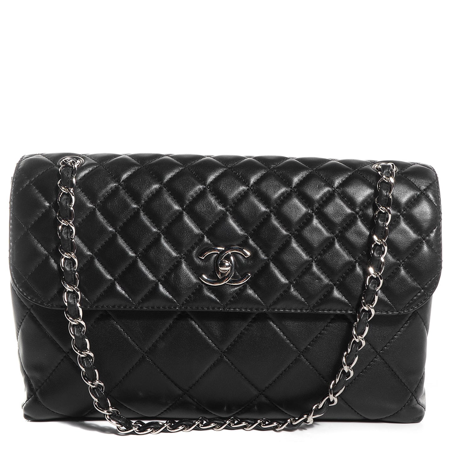 Calfskin Quilted In the Business Flap Bag Black