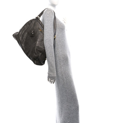 Prada Cervo Lux Shoulder Bag Dark Grey 3 of 9