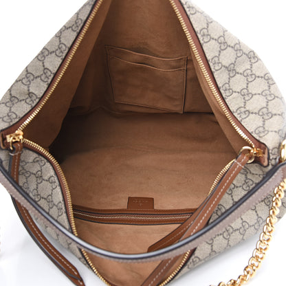 Gucci GG Supreme Monogram Large Linea A Hobo Light Brown 4 of 9