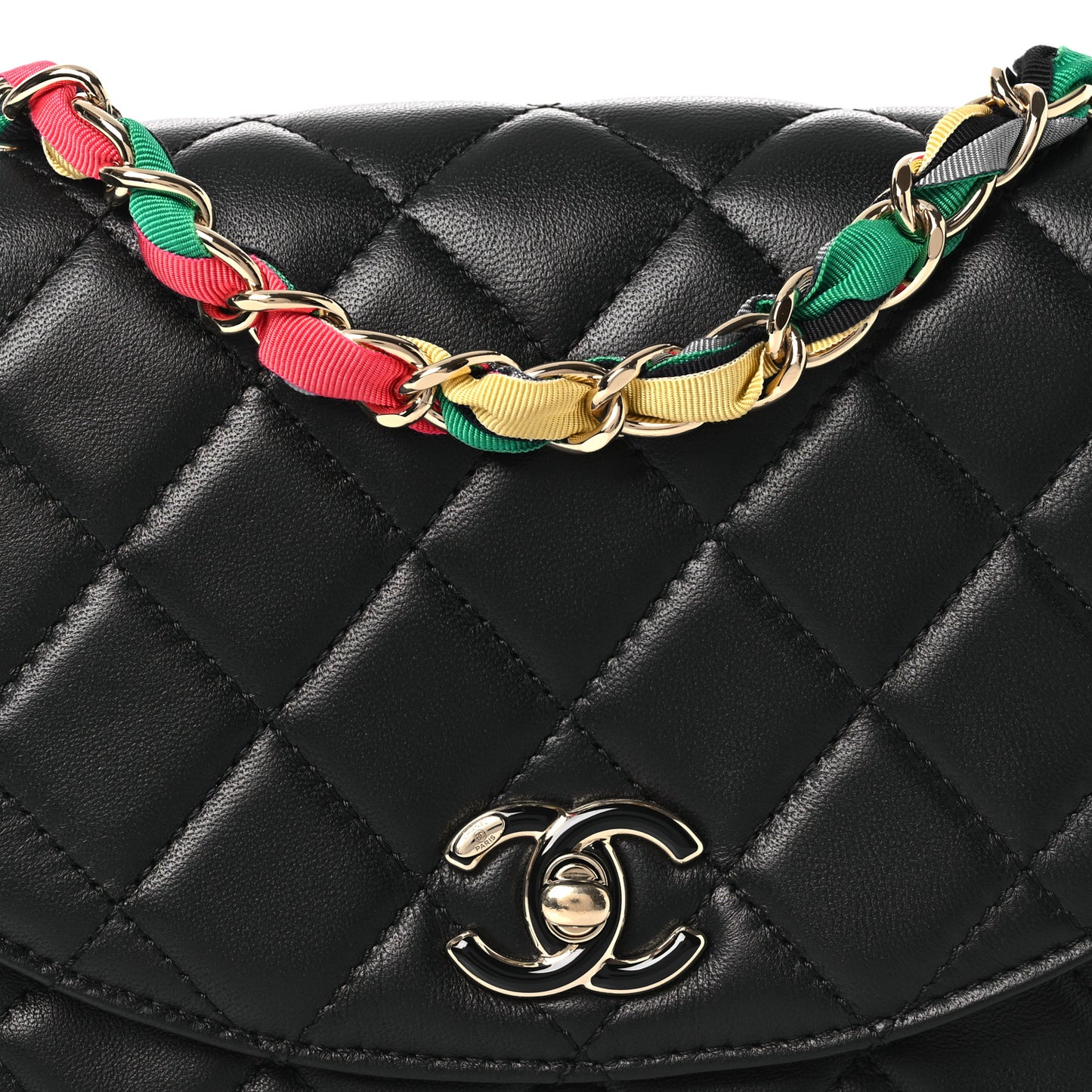 Lambskin Mixed Fibers Quilted Cocovado Flap Black