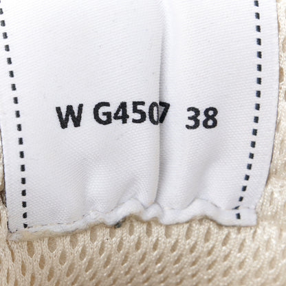 Chanel Fabric Laminated Calfskin Stretch CC Womens Sneakers 38 Ivory White Silver 8 of 8