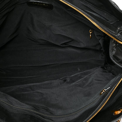 Chanel Vinyl Stitched XL Weekender Black 4 of 12