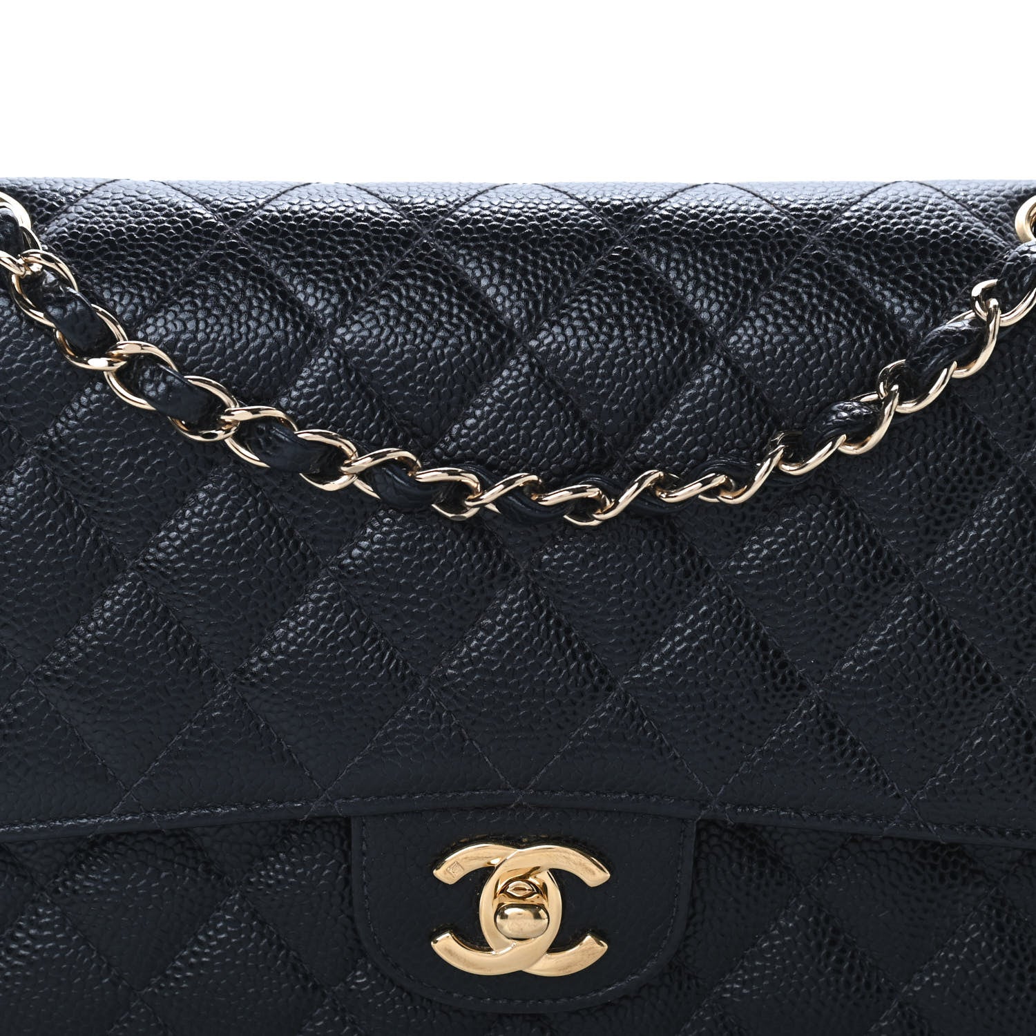 Chanel Caviar Quilted Medium Double Flap Black 10 of 13