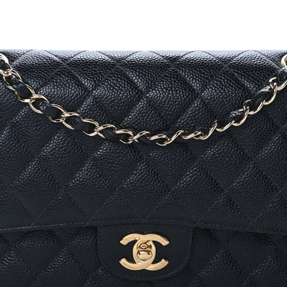 Chanel Caviar Quilted Medium Double Flap Black 10 of 13