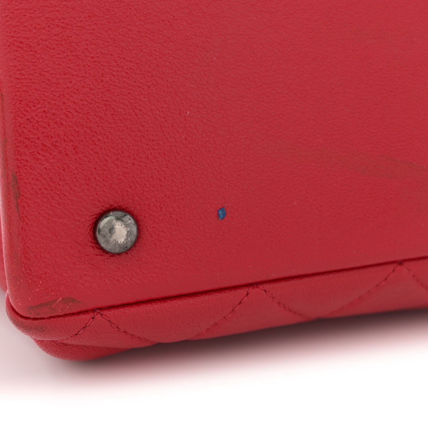 Chanel Shiny Sheepskin Quilted Medium Shopping Tote Red 15 of 17