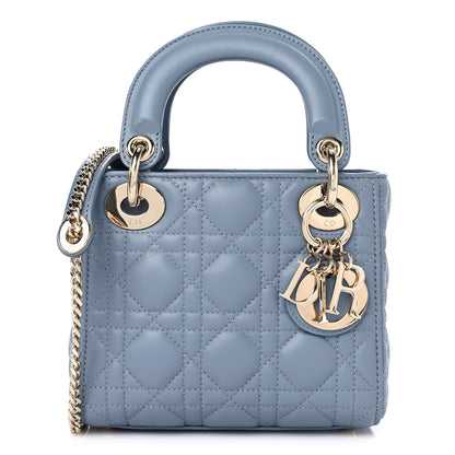Christian Dior Lambskin Cannage Mini Lady Dior Cloud Blue 1 of 8