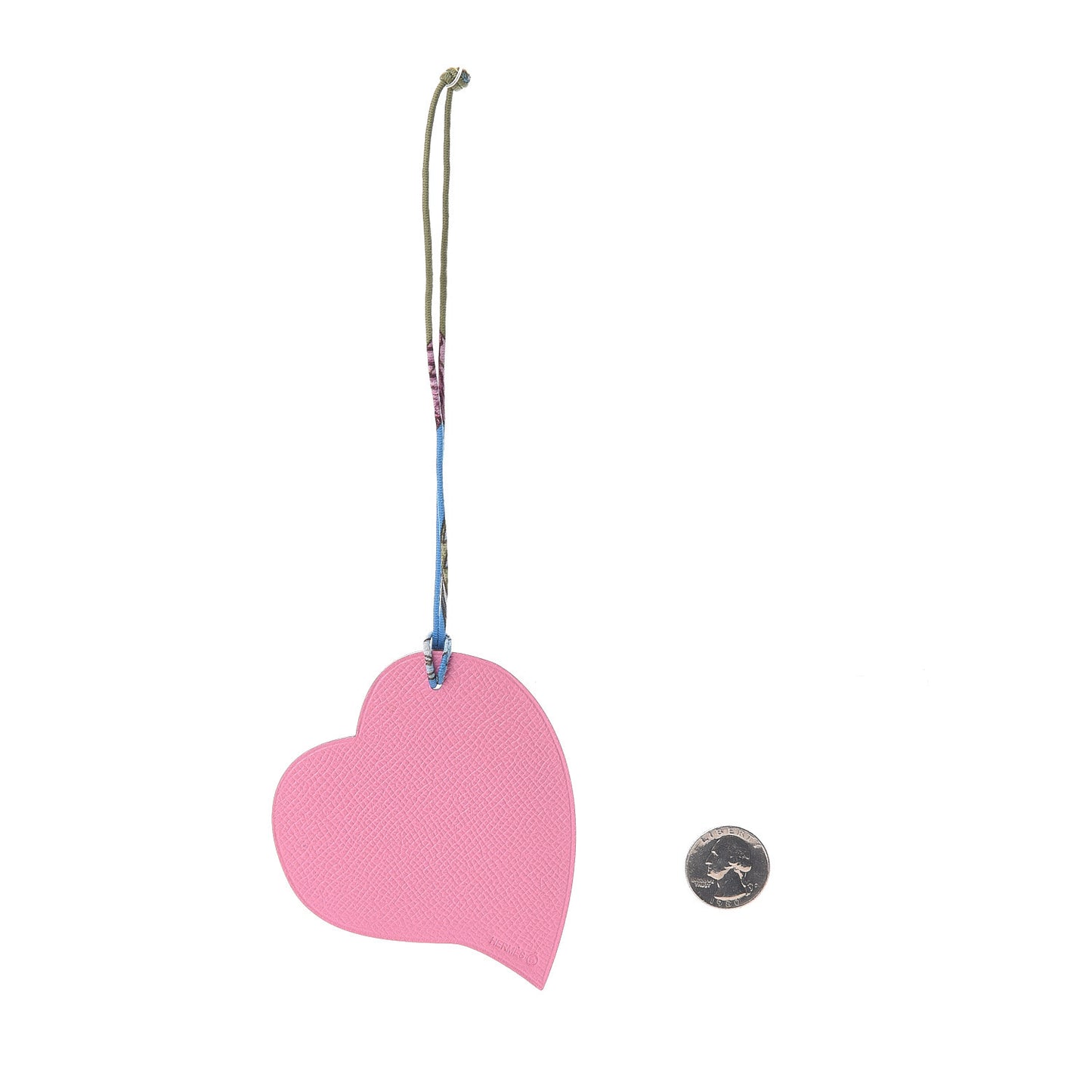 Togo Epsom Petit H Heart Bag Charm Rubis Pink