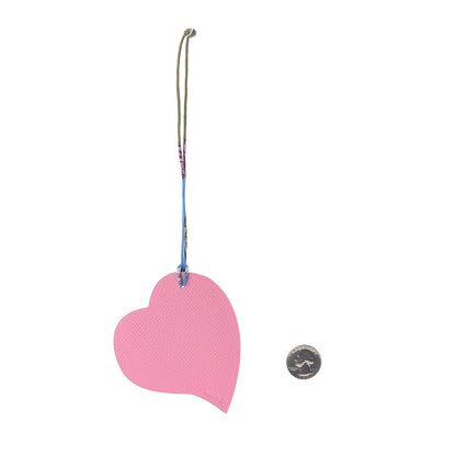 Hermes Togo Epsom Petit H Heart Bag Charm Rubis Pink 2 of 3