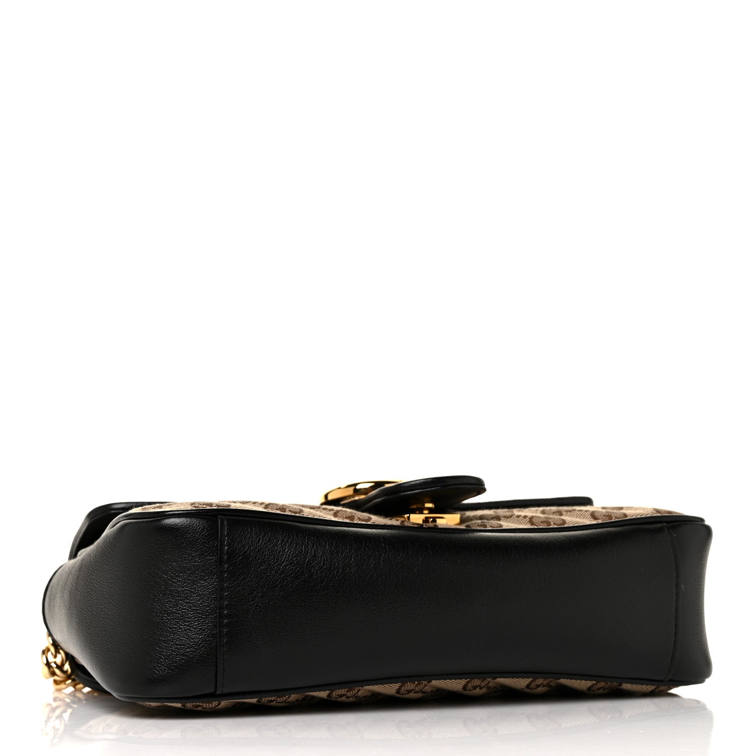 Gucci Monogram Matelasse Diagonal Small GG Marmont Shoulder Bag Beige Black 4 of 9
