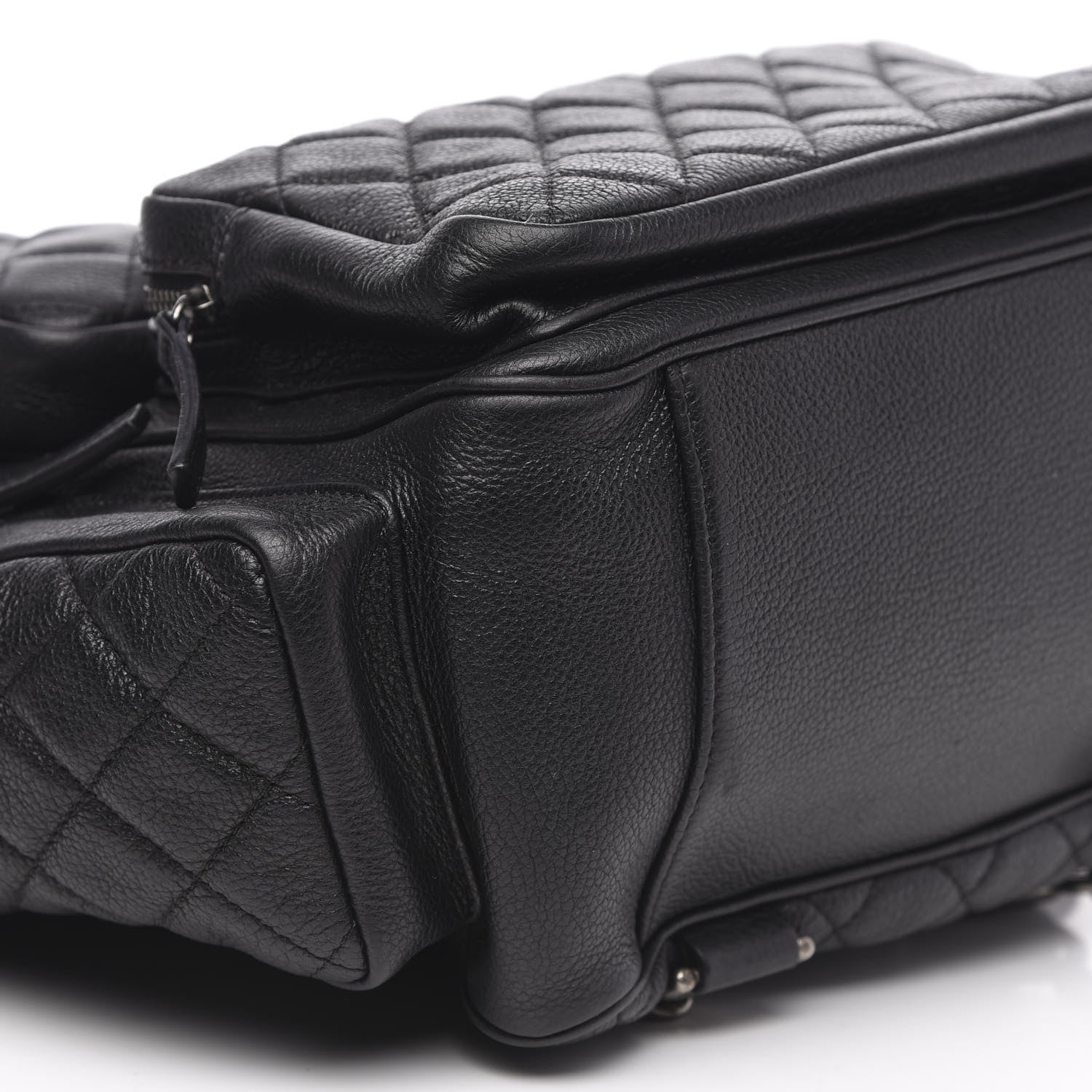 Chanel Grained Calfskin Quilted Large Casual Rock Backpack Black 7 of 8