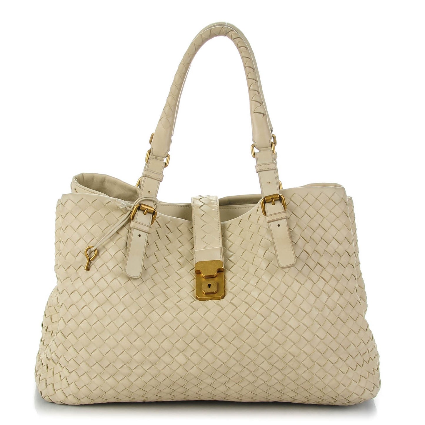 Light Calf Intrecciato Medium Roma Marmo