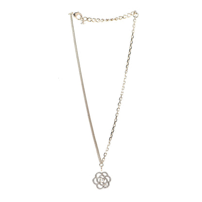 Chanel Crystal Pearl CC Camellia Necklace Gold 3 of 7