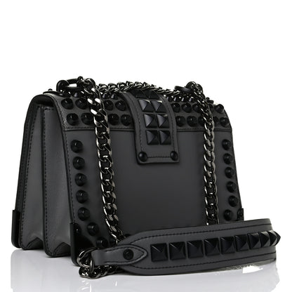 Prada City Calfskin Saffiano Studded Cahier Bag Mercurio 2 of 4