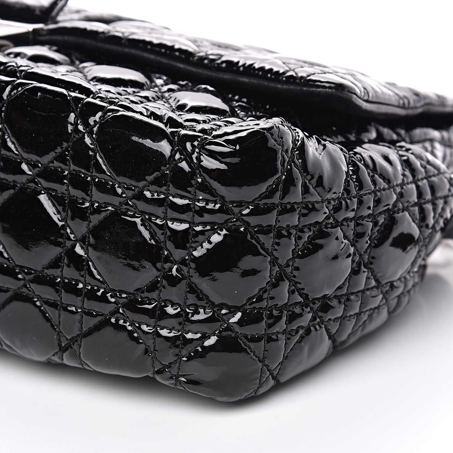 Patent Cannage Large New Lock Flap Bag Black