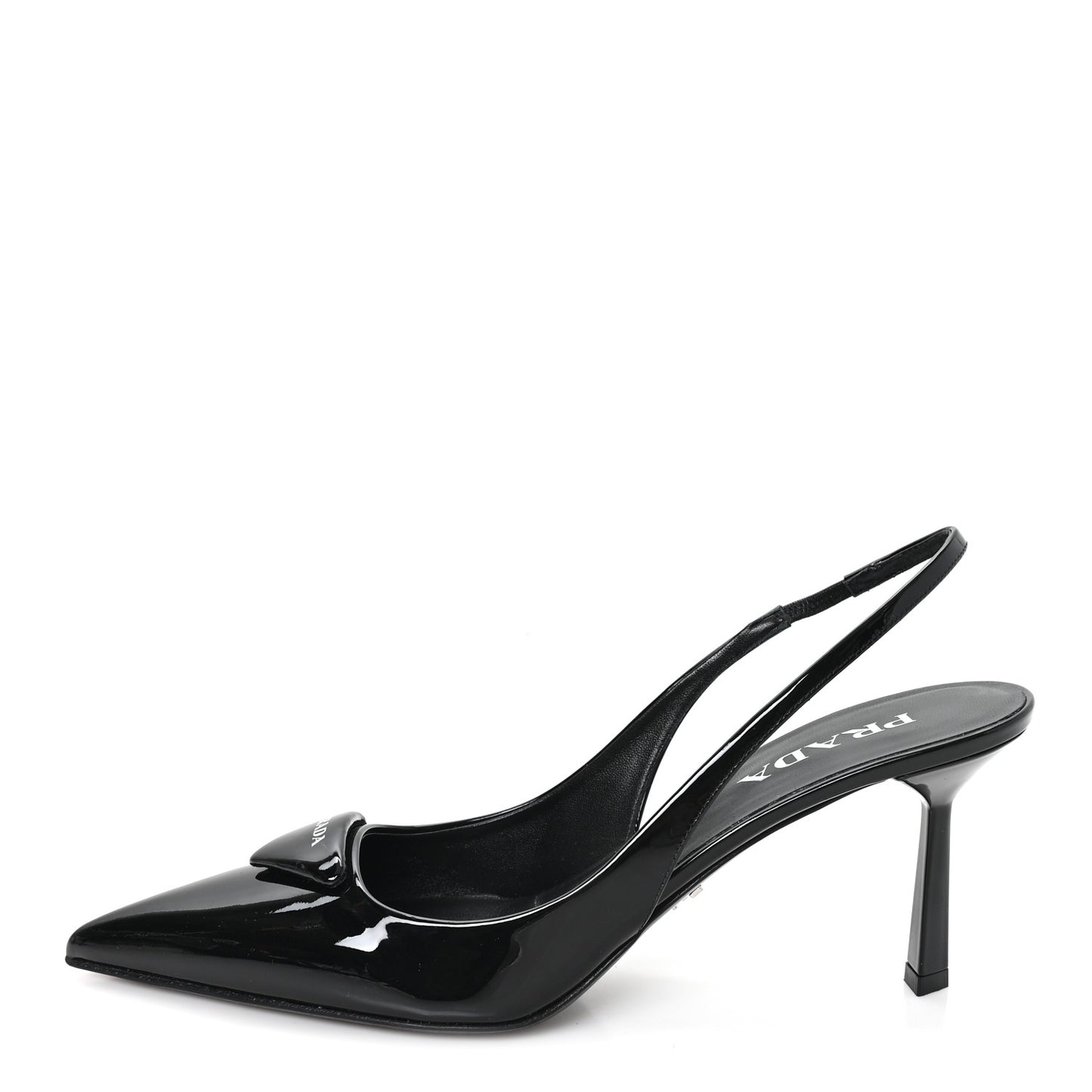 Vernice Logo Pointed Toe Slingback Pumps 40 Black