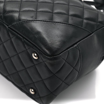 Chanel Calfskin Quilted Large Cambon Bowler Black 10 of 16