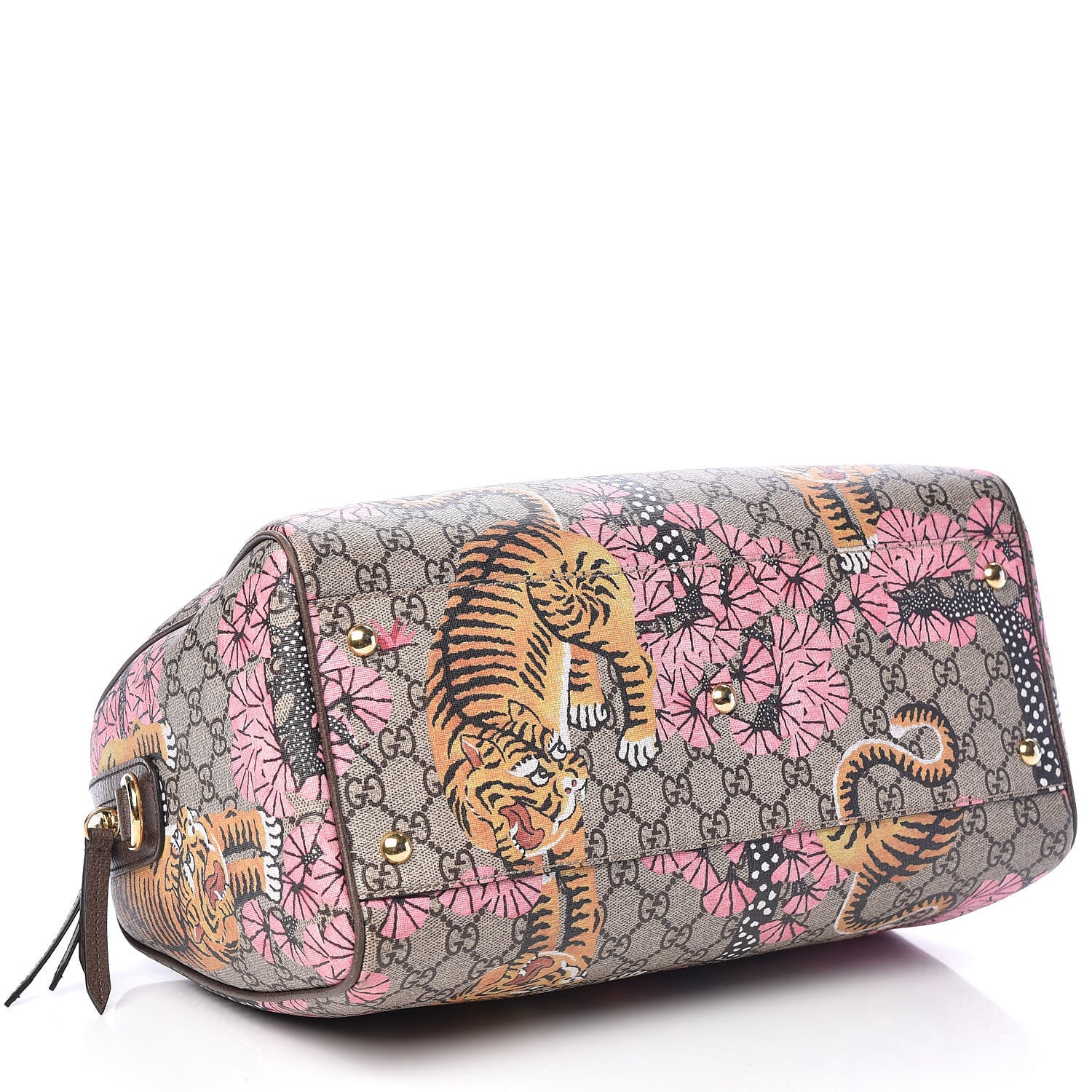 Gucci GG Supreme Monogram Bengal Medium Boston Beige PInk 4 of 18