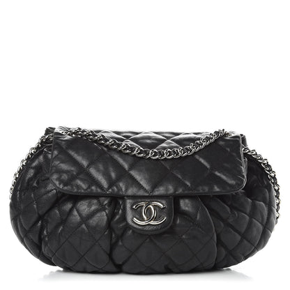 Chanel Washed Lambskin Quilted Medium Chain Around Messenger Black 1 of 11