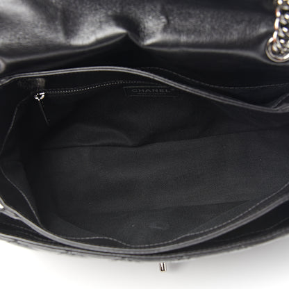 Chanel Shiny Crumpled Calfskin Quilted Medium Lady Pearly Flap Black 4 of 11