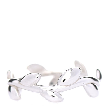 Tiffany Sterling Silver Paloma Picasso Narrow Olive Leaf Band Ring 49 5 1 of 5