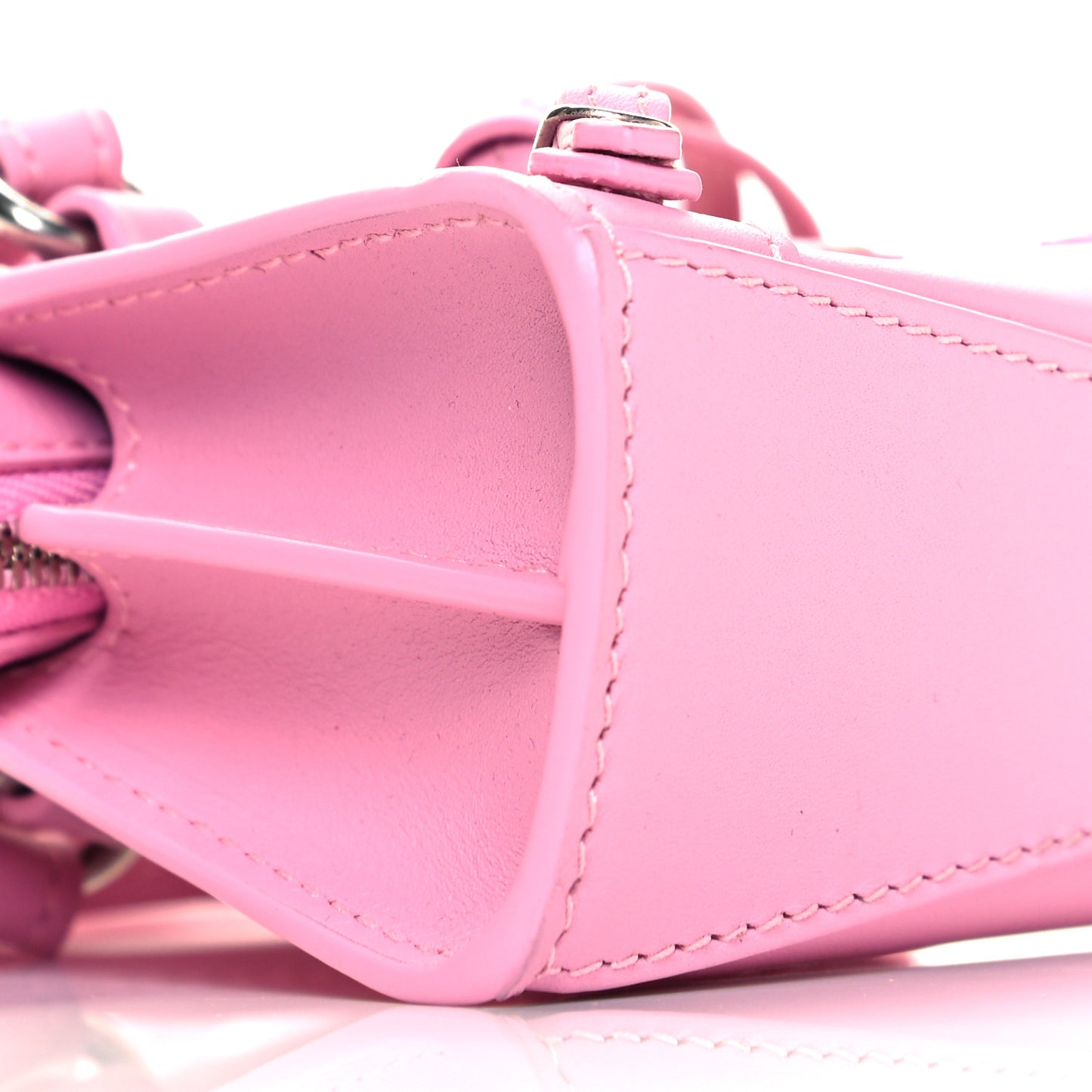 Smooth Calfskin Neo Classic Silver Hardware Super Nano City Crossbody Candy Pink