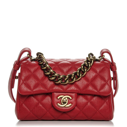 Chanel Shiny Sheepskin Quilted Mini Trapezio Flap Red 1 of 8