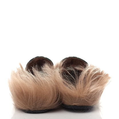 Gucci Velvet GG Monogram Fur Womens Princetown Slippers 35.5 Avio Dusty Pink 7 of 10