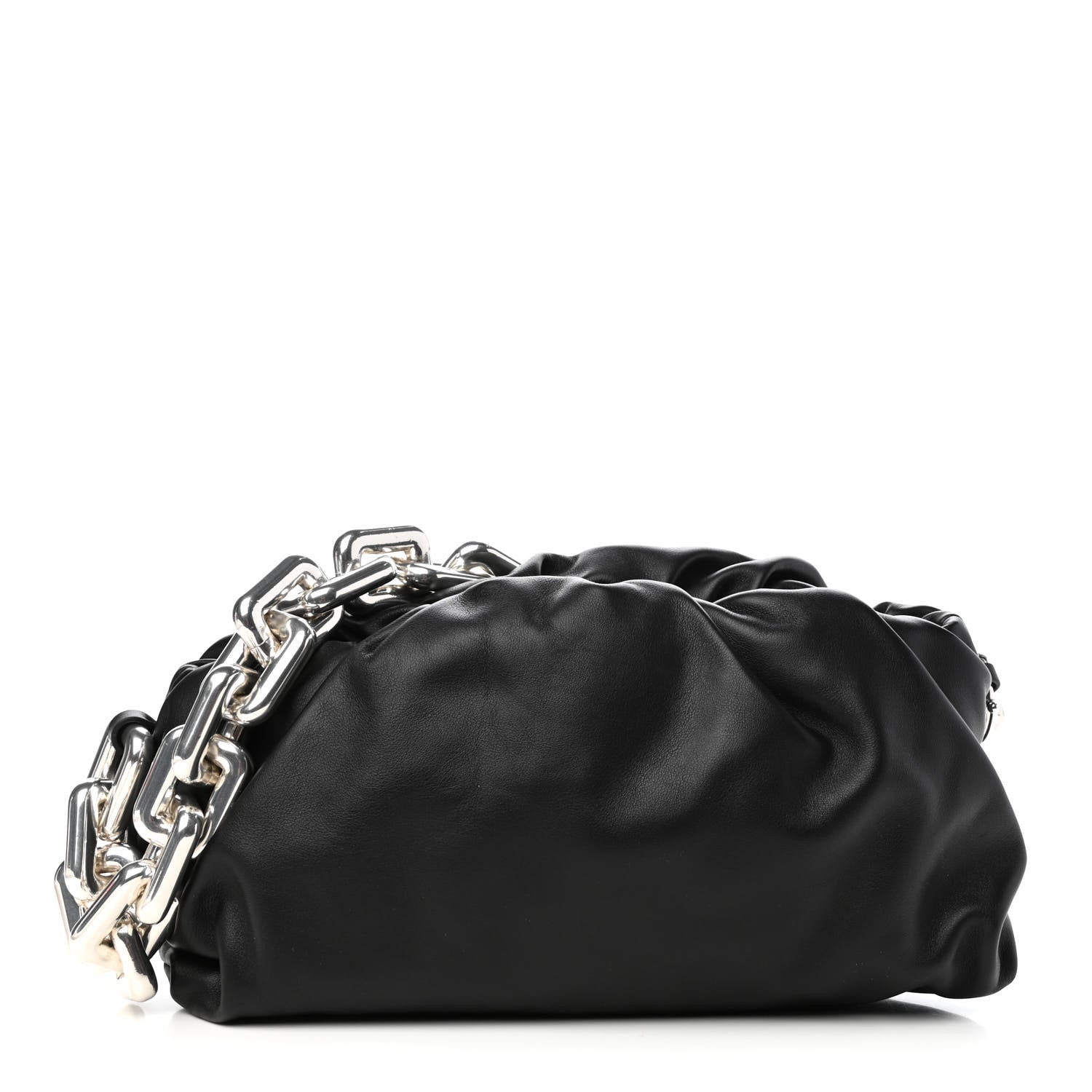 Bottega Veneta Calfskin The Pouch Chain Black 1 of 8
