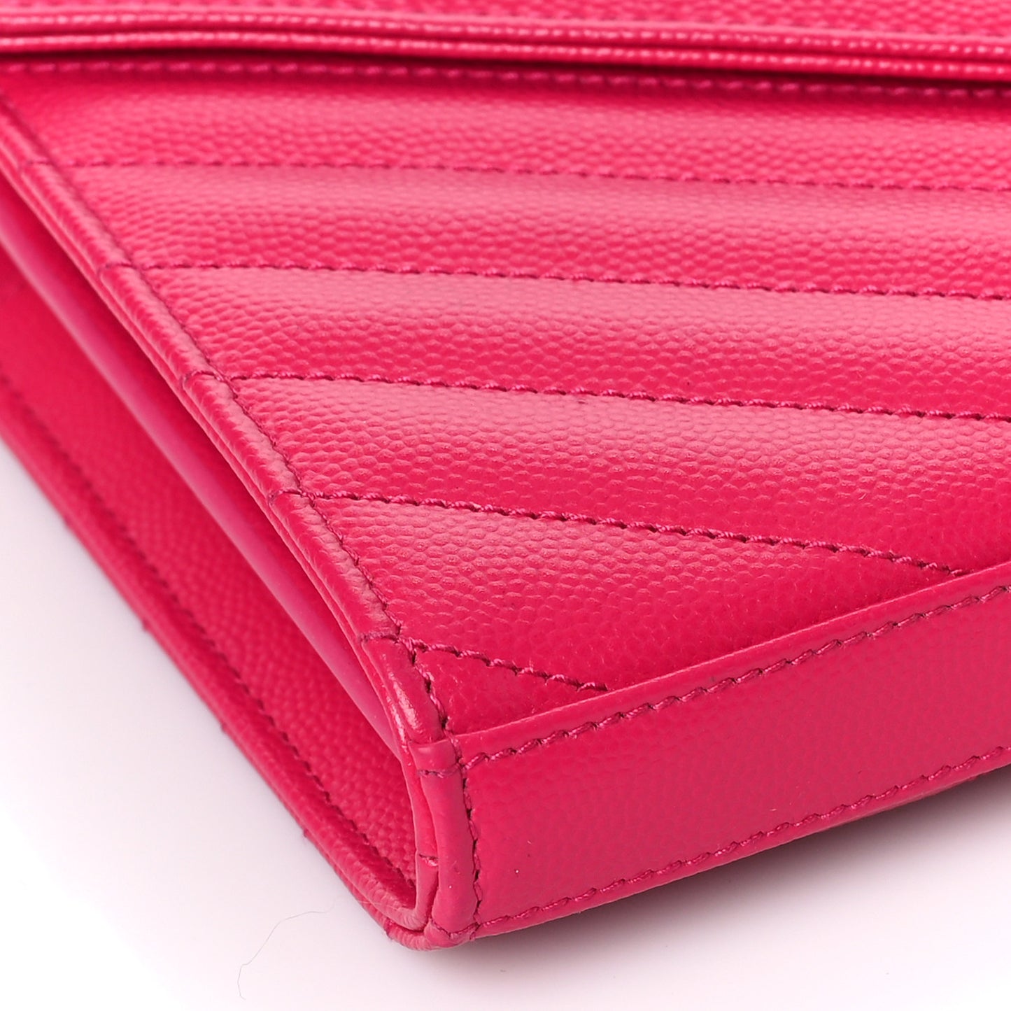 Grain De Poudre Matelasse Chevron Monogram Chain Wallet Bubblegum