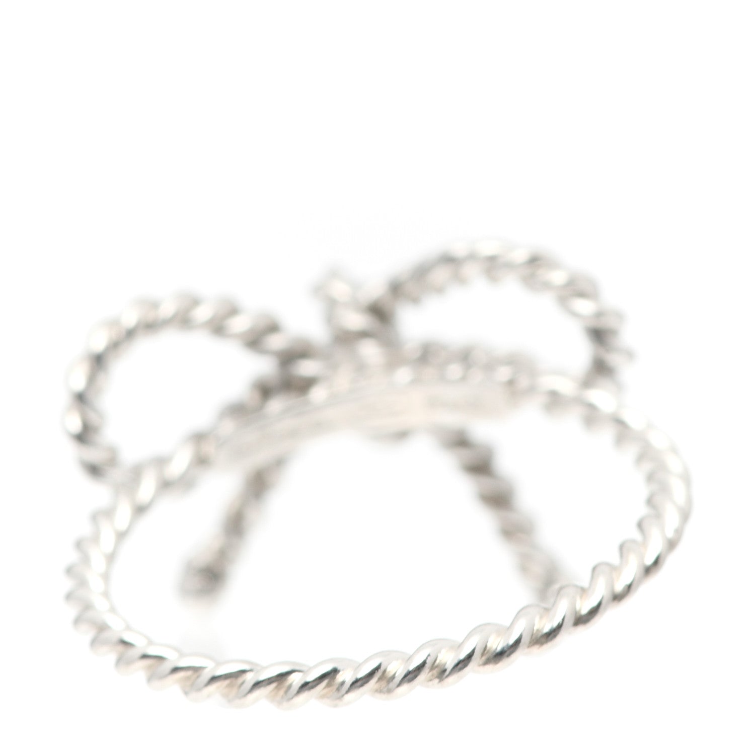 Tiffany Sterling Silver Textured Twist Bow Ring 49 5 3 of 6