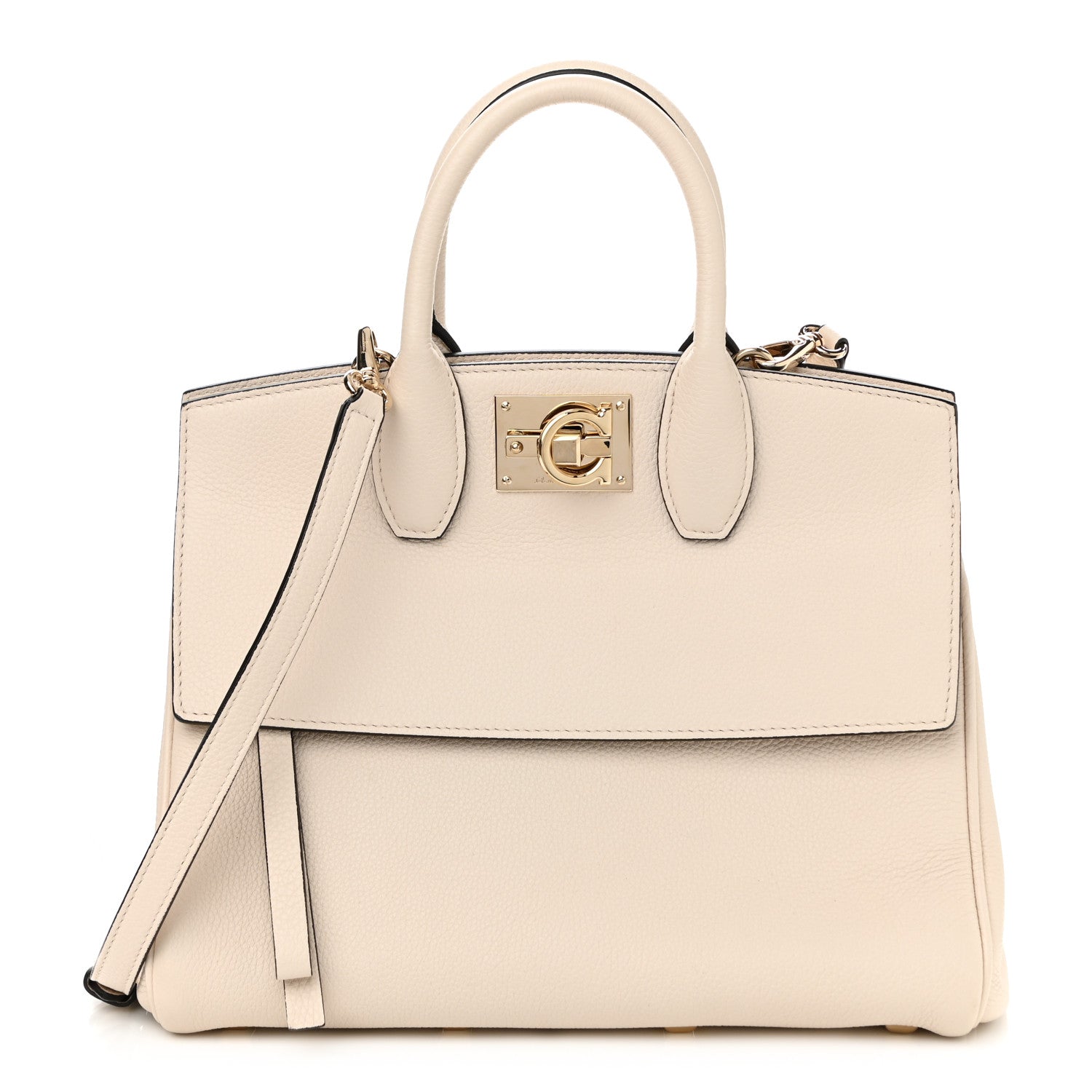 Salvatore Ferragamo Calfskin Medium Studio Bag White 1 of 11