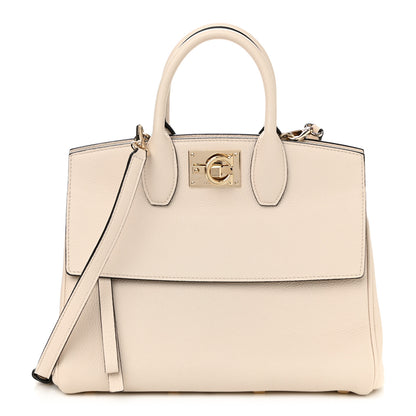 Salvatore Ferragamo Calfskin Medium Studio Bag White 1 of 11