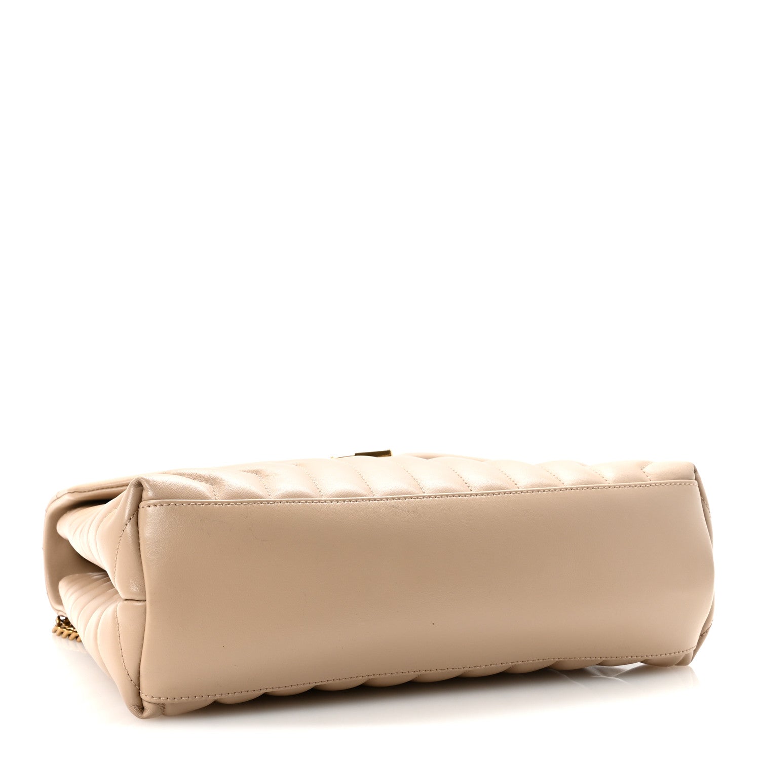 Saint Laurent Calfskin Y Quilted Monogram Medium Loulou Chain Satchel Nude Powder 4 of 9