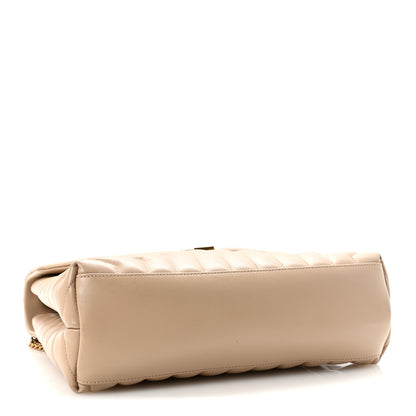 Saint Laurent Calfskin Y Quilted Monogram Medium Loulou Chain Satchel Nude Powder 4 of 9