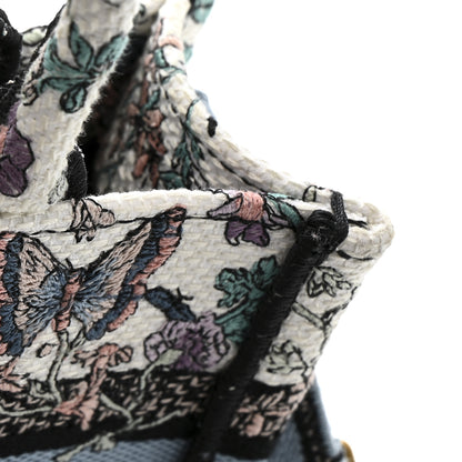 Christian Dior Canvas Embroidered Butterfly Mini Book Tote With Strap White Multicolor 13 of 15