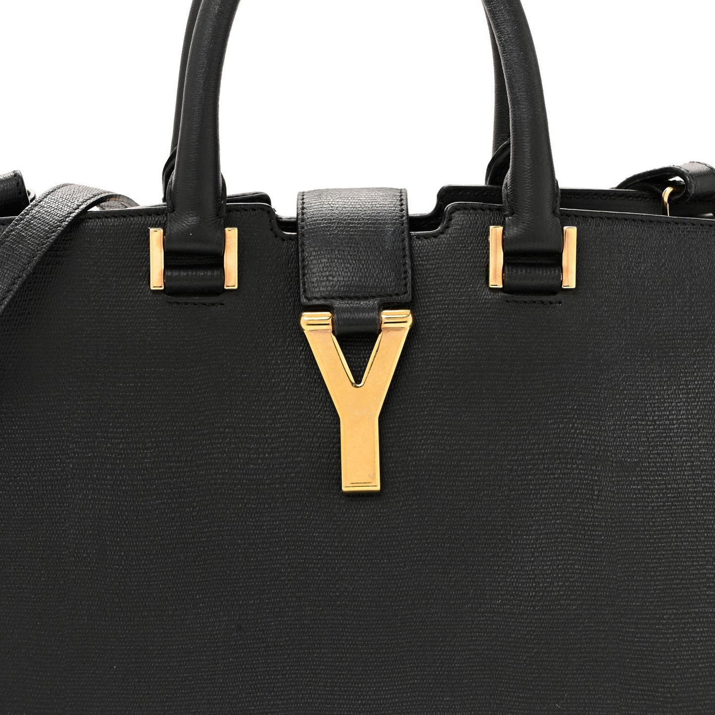 Textured Calfskin Small Classic Y Cabas Black