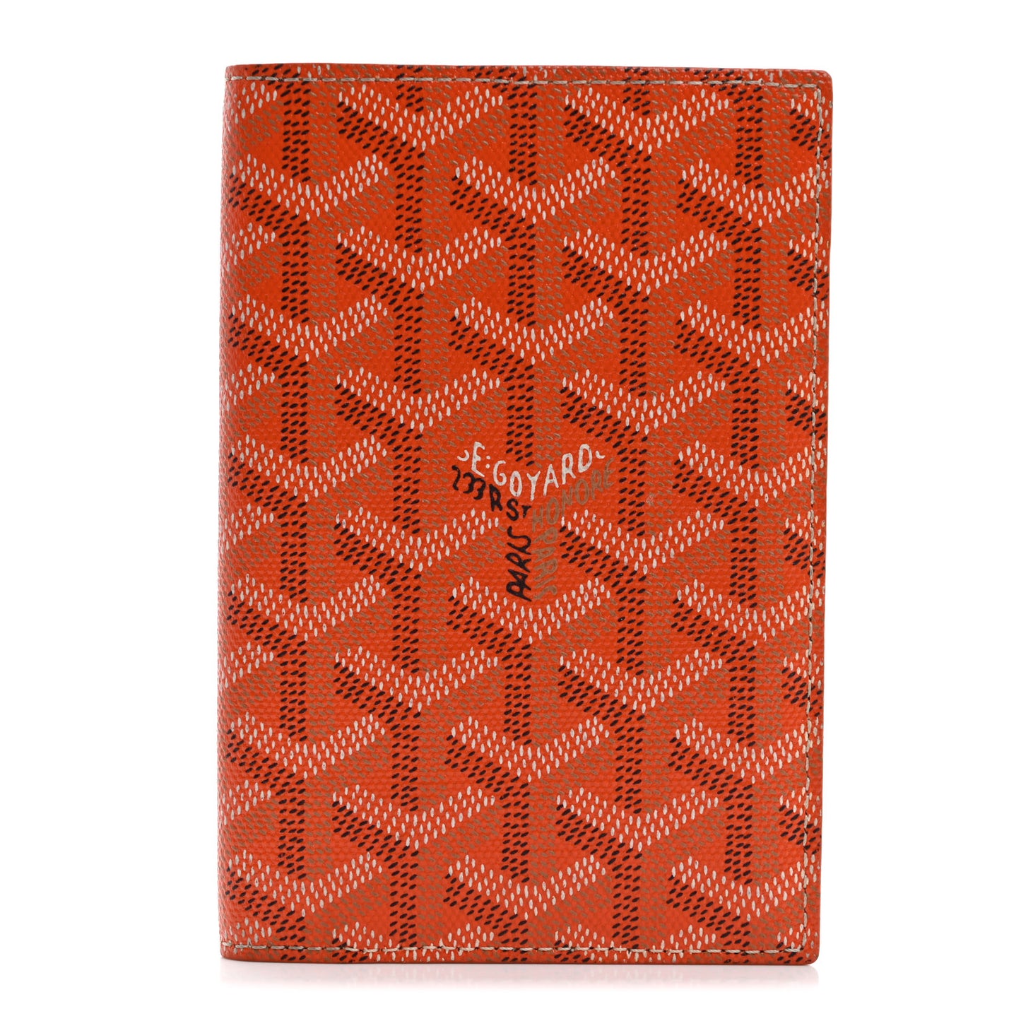 Goyardine Passport Holder Orange
