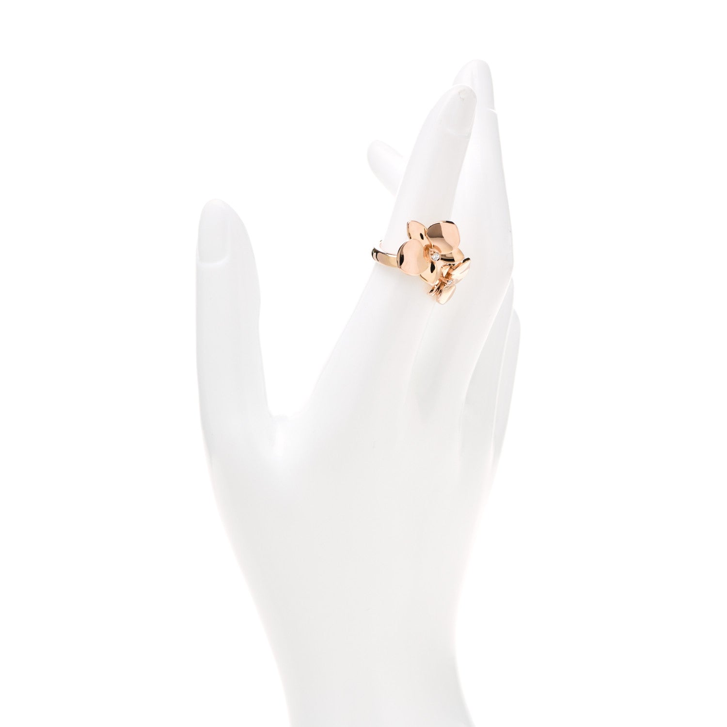 Cartier 18K Pink Gold Diamond Caresse D'Orchidees Par Cartier Ring 52 6 2 of 6